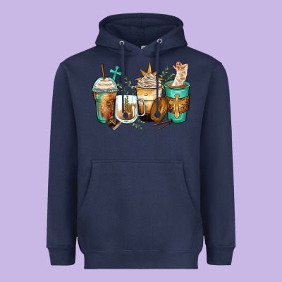 Jesus Coffee Cups Heavyweight Hoodie Designed By Zillion Design Studio