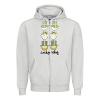 Dove Grey lucky vibes Zipper Hoodie - MaliasSmallBusiness