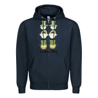 Navy lucky vibes Zipper Hoodie - MaliasSmallBusiness