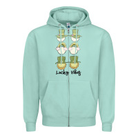 Seafoam lucky vibes Zipper Hoodie - MaliasSmallBusiness