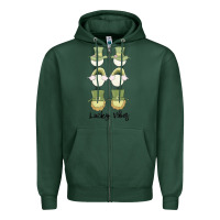 Sports Green lucky vibes Zipper Hoodie - MaliasSmallBusiness