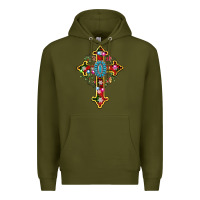 Army Green christmas cross Premium Hoodie - AdoDesignShop