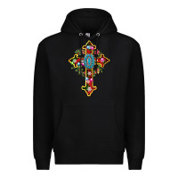 Black christmas cross Premium Hoodie - AdoDesignShop