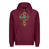 Burgundy christmas cross Premium Hoodie - AdoDesignShop