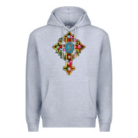 Heather Grey christmas cross Premium Hoodie - AdoDesignShop