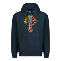 Navy christmas cross Premium Hoodie - AdoDesignShop