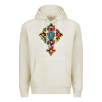 Oatmeal Heather christmas cross Premium Hoodie - AdoDesignShop