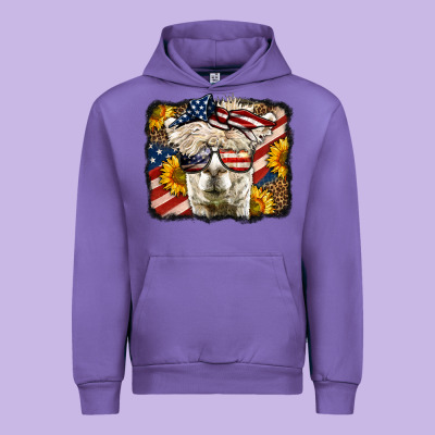 4th Of July Llama Urban Hoodie Designed By Lillyallendesigns