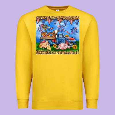 America Farm Animals Truck 20oz Skinny Tumbler Premium Sweatshirt Designed By Neo Western