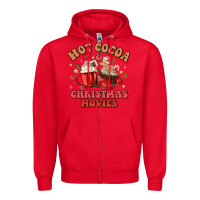 Red hot cocoa and christmas movies Zipper Hoodie - MaliasSmallBusiness