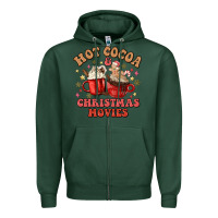 Sports Green hot cocoa and christmas movies Zipper Hoodie - MaliasSmallBusiness