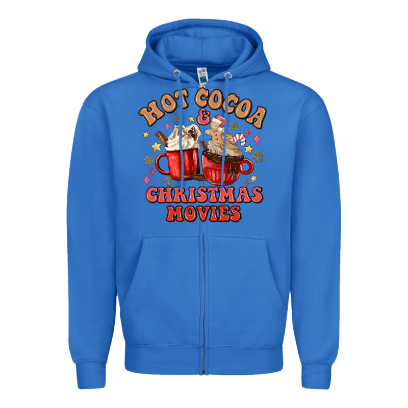Hot Cocoa And Christmas Movies Zipper Hoodie by MaliasSmallBusiness | Teevron