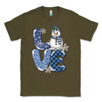 Army Green love snowman Classic Tee - MaliasSmallBusiness
