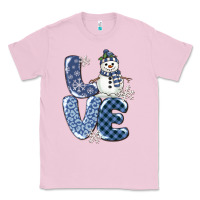 Bubblegum Pink love snowman Classic Tee - MaliasSmallBusiness