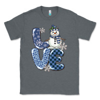 Charcoal Heather love snowman Classic Tee - MaliasSmallBusiness