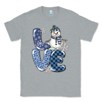 Heather Grey love snowman Classic Tee - MaliasSmallBusiness