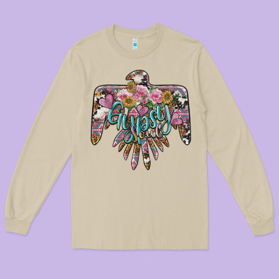 Gypsy Soul Thunderbird Long Sleeve Tee Designed By Barkaloodesign
