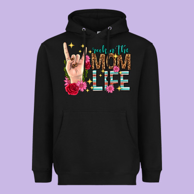 Rockin The Mom Life Mothers Day Heavyweight Hoodie Designed By Texasbilliewilder