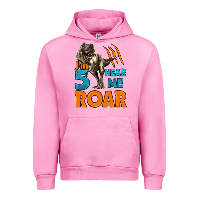 I'm Five Hear Me Roar Dinosaur Birthday Urban Hoodie by LillyAllenDesigns | Teevron