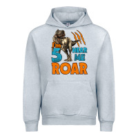 Heather Grey i'm five hear me roar dinosaur birthday Urban Hoodie - LillyAllenDesigns