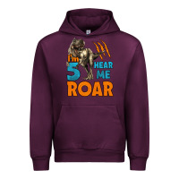 Mauve Wine i'm five hear me roar dinosaur birthday Urban Hoodie - LillyAllenDesigns