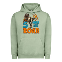 Pigment Oil Green i'm five hear me roar dinosaur birthday Urban Hoodie - LillyAllenDesigns