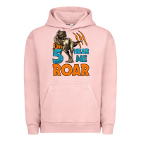 Pigment Salmon i'm five hear me roar dinosaur birthday Urban Hoodie - LillyAllenDesigns
