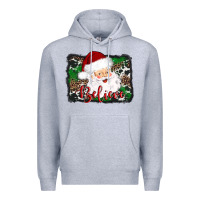 Heather Grey believe santa Premium Hoodie - AdoDesignShop