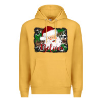 Mustard believe santa Premium Hoodie - AdoDesignShop