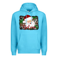 Ocean Blue believe santa Premium Hoodie - AdoDesignShop