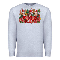 Heather Grey Christmas girl elfs Premium Sweatshirt - FaDigitalArtStudio