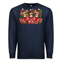 Navy Christmas girl elfs Premium Sweatshirt - FaDigitalArtStudio