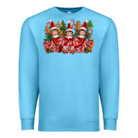 Ocean Blue Christmas girl elfs Premium Sweatshirt - FaDigitalArtStudio