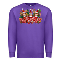 Purple Christmas girl elfs Premium Sweatshirt - FaDigitalArtStudio