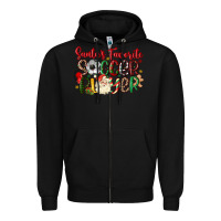Black santas favorite soccer player Zipper Hoodie - MaliasSmallBusiness