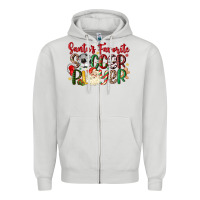 Dove Grey santas favorite soccer player Zipper Hoodie - MaliasSmallBusiness