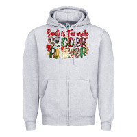 Heather Grey santas favorite soccer player Zipper Hoodie - MaliasSmallBusiness