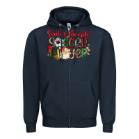 Navy santas favorite soccer player Zipper Hoodie - MaliasSmallBusiness