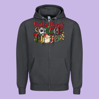 Zipper Hoodie santas favorite soccer player