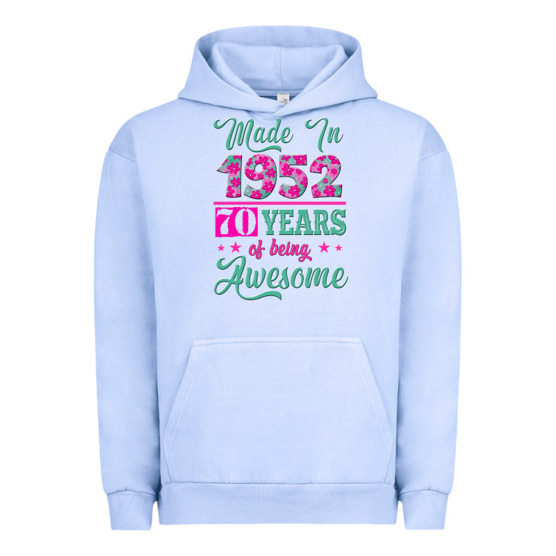 Made In 1952, 70 Years Of Being Awesome Kopya Urban Hoodie by Jasminsmagicworld | Teevron