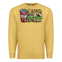 Antique Gold I Run On Coffee And Christmas Cheer Premium Sweatshirt - CowhideDigitalArt