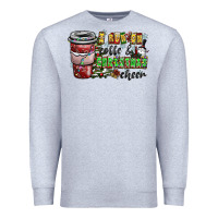 Heather Grey I Run On Coffee And Christmas Cheer Premium Sweatshirt - CowhideDigitalArt