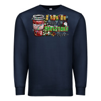 Navy I Run On Coffee And Christmas Cheer Premium Sweatshirt - CowhideDigitalArt