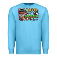 Ocean Blue I Run On Coffee And Christmas Cheer Premium Sweatshirt - CowhideDigitalArt