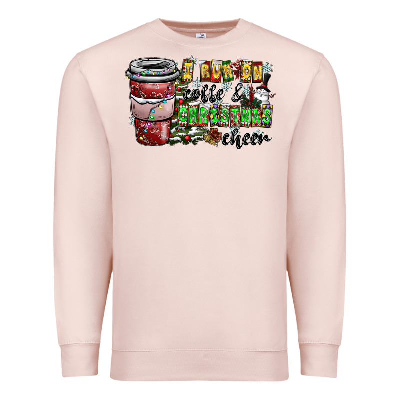 I Run On Coffee And Christmas Cheer Premium Sweatshirt by CowhideDigitalArt | Teevron