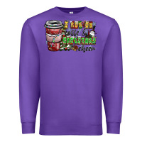 Purple I Run On Coffee And Christmas Cheer Premium Sweatshirt - CowhideDigitalArt