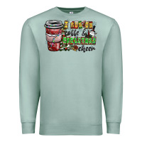 Seafoam I Run On Coffee And Christmas Cheer Premium Sweatshirt - CowhideDigitalArt