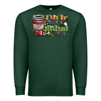 Sports Green I Run On Coffee And Christmas Cheer Premium Sweatshirt - CowhideDigitalArt