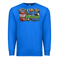 True Royal I Run On Coffee And Christmas Cheer Premium Sweatshirt - CowhideDigitalArt