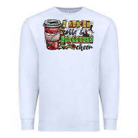 White I Run On Coffee And Christmas Cheer Premium Sweatshirt - CowhideDigitalArt